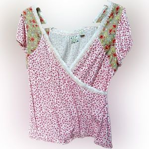 Anthropologie Ric Rac crossover pattern top Large